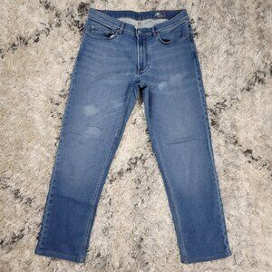 Faherty Stretch Terry 5-Pocket Straight Blue Jeans Men's Size 34x29 Denim Pants